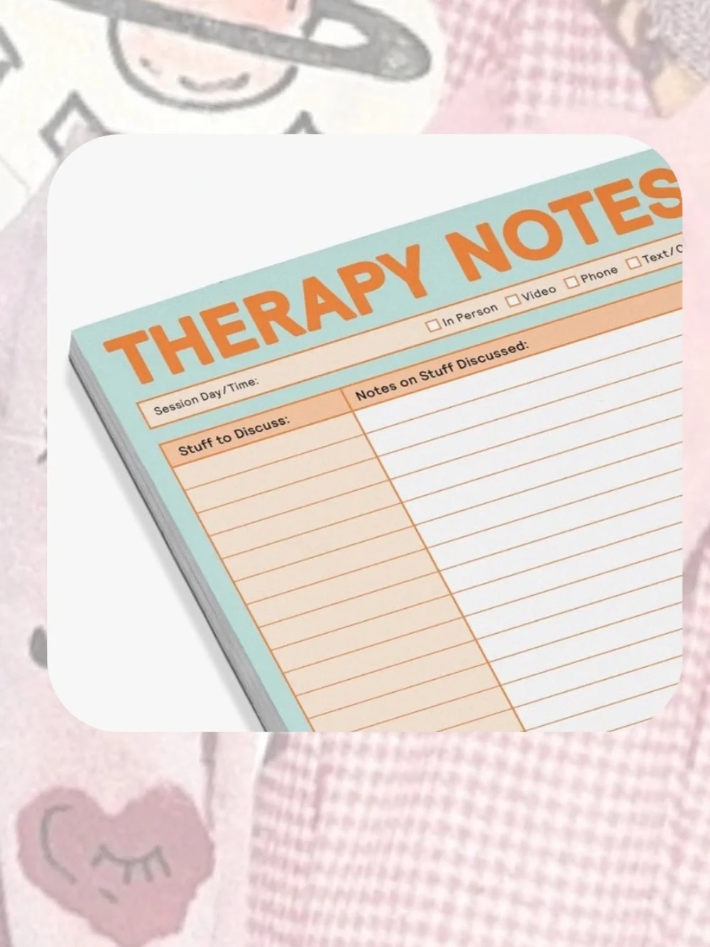Knock Knock Pastel Therapy Session Notes Memo Notepad